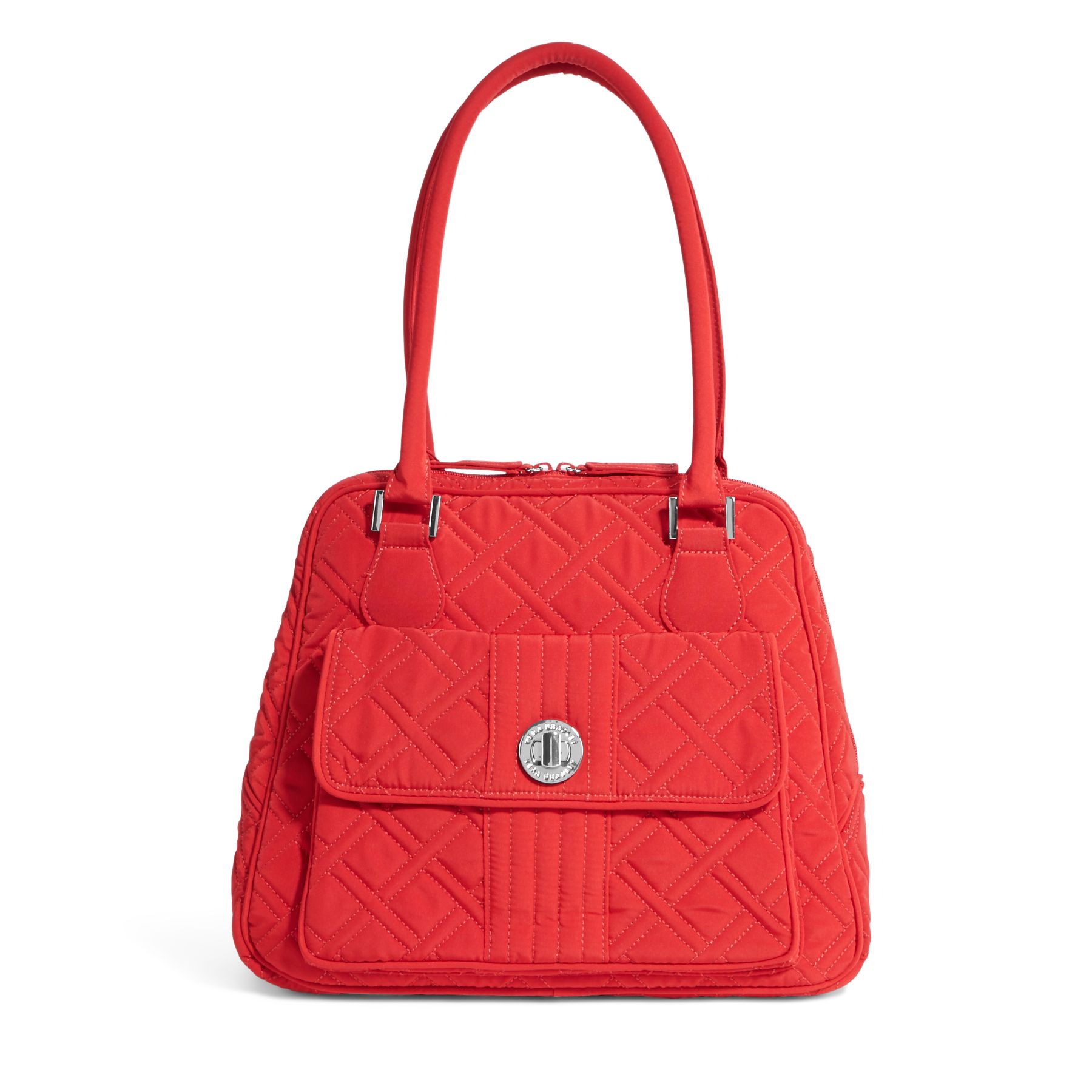 Vera Bradley Turnlock Satchel in Tango Red