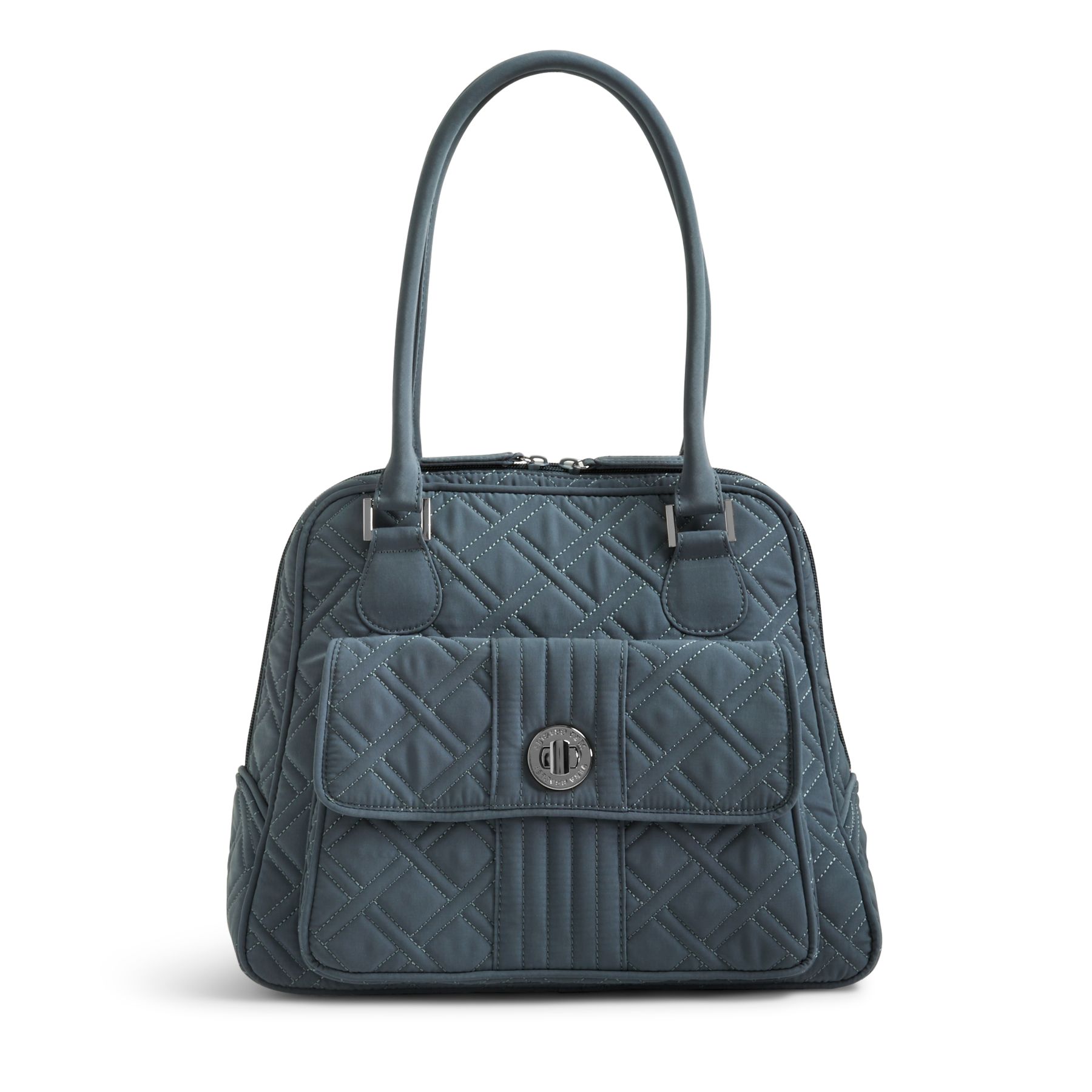 Vera Bradley Turnlock Satchel in Charcoal