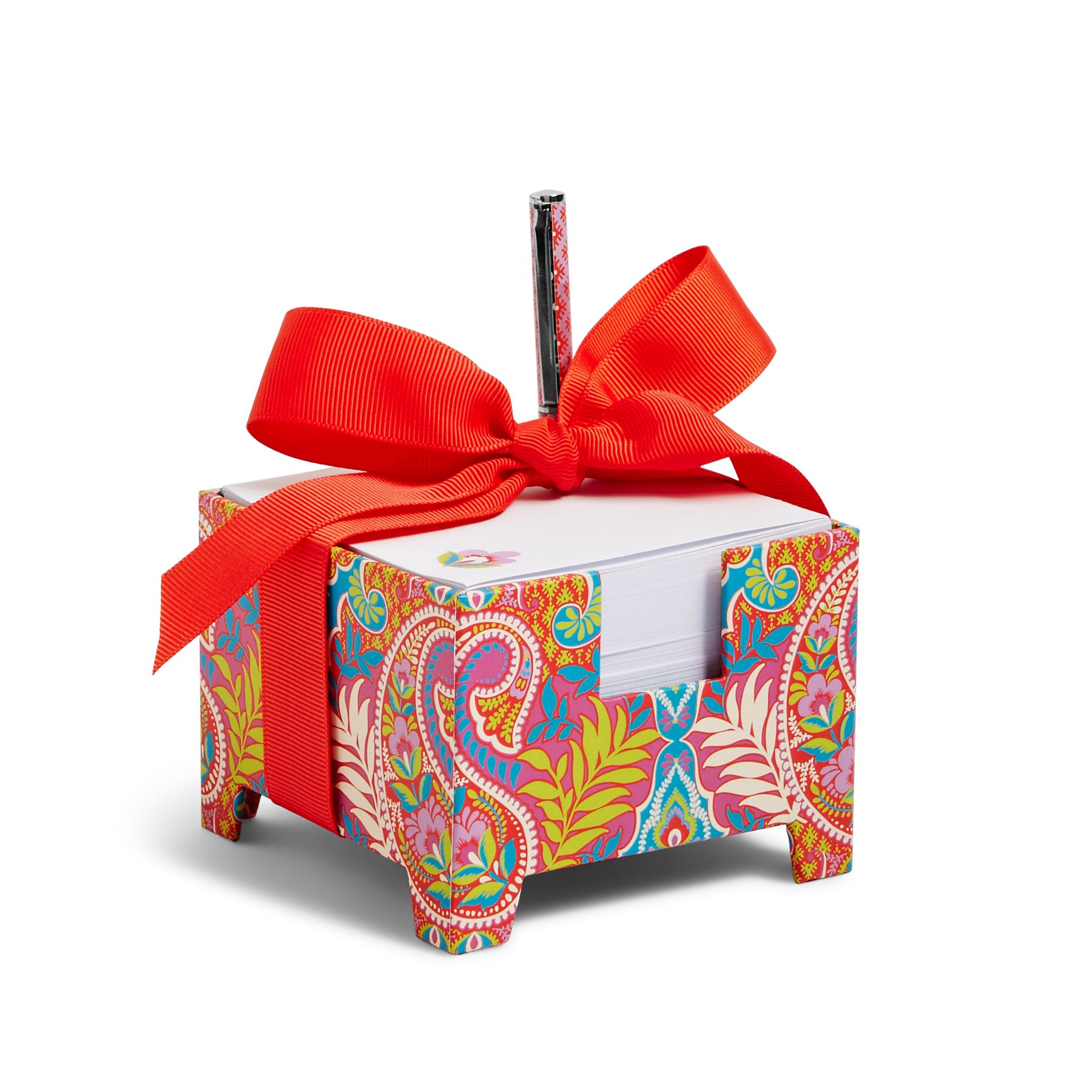Vera Bradley Note Cube & Mini Pen in Paisley in Paradise