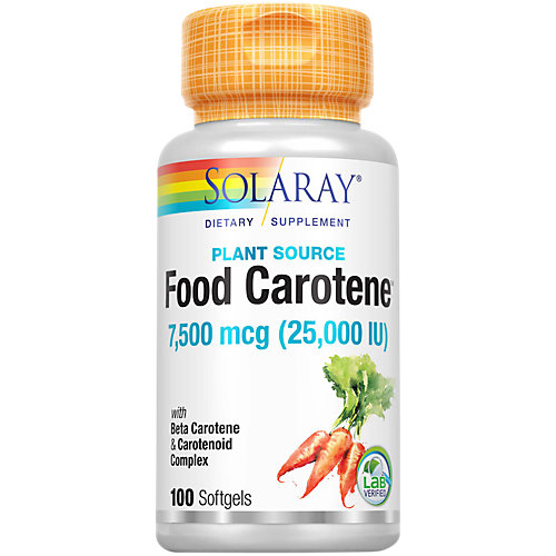 All Natural Food Carotene with 25,000 IU Vitamin A (100 Perle Capsules) 
