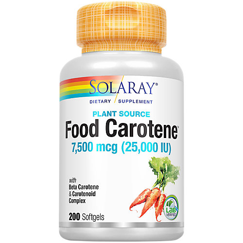 All Natural Food Carotene with 25,000 IU Vitamin A (200 Perle Capsules) 