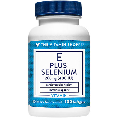 Vitamin E + 400IU Selenium 100 dAlpha Vitamin E from Natural Food Sources with Mixed Tocopherols, Antioxidant Immune Support Once Daily (100 Softgels) by The Vi 