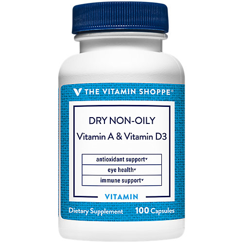 The Vitamin Shoppe Dry nonoily Vitamin A D, Antioxidant That Supports Immune Eye Health, Once Daily (100 Capsules) 