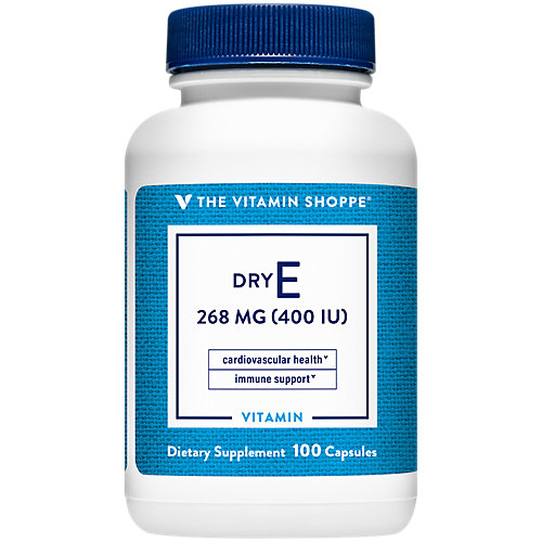 Vitamin E Dry 400IU Natural Source, Supports Healthy Cardiovascular System, Immune Health Eye Health Once Daily (100 Capsules) by The Vitamin Shoppe 