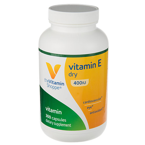 Vitamin E Dry 400IU Natural Source, Supports Healthy Cardiovascular System, Immune Health Eye Health Once Daily (300 Capsules) by The Vitamin Shoppe 
