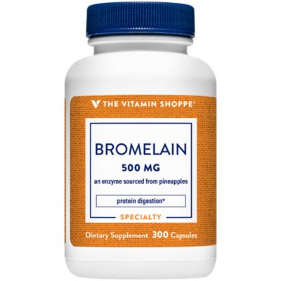 The Vitamin Shoppe Bromelain 500MG 600 GDU, Supports Protein Digestion Absorption, Enzyme Sourced from Pineapples (300 Capsules) 