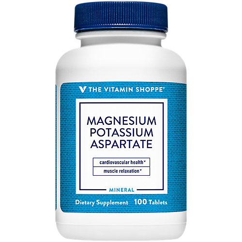 The Vitamin Shoppe Magnesium Potassium Aspartate, Well Absorbed Form of Chelated Magnesium Potassium, Supports Energy Production (100 Tablets) 