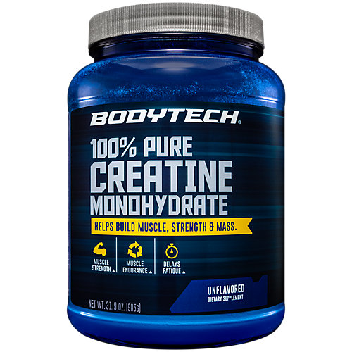 BodyTech 100 Pure Creatine Monohydrate Unflavored 5 GM/serving Supports Muscle Strength Mass (32 Ounce Powder) 