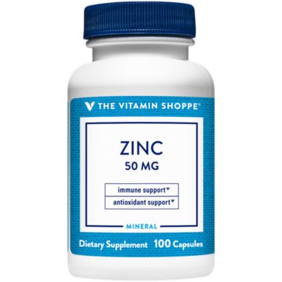 Zinc 50mg Supports Healthy Immune Function Eye Health, Highly Absorbable, Antioxidant Supplement Daily Serving, Gluten Dairy Free (100 Capsules) by The Vitamin 