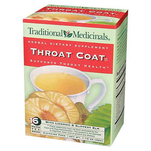Throat Coat Tea with Licorice Slippery Elm Caffeine Free (16 Tea Bags) 