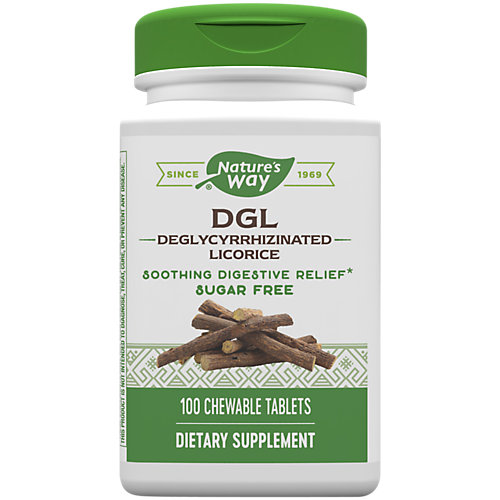 DGL Deglycyrrhizinated Licorice Fructose Free Sugarless (100 Chewable Tablets) 