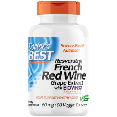 French Red Wine Grape Extract for Healthy Aging Vegan 60 MG (90 Vegetarian Capsules) 