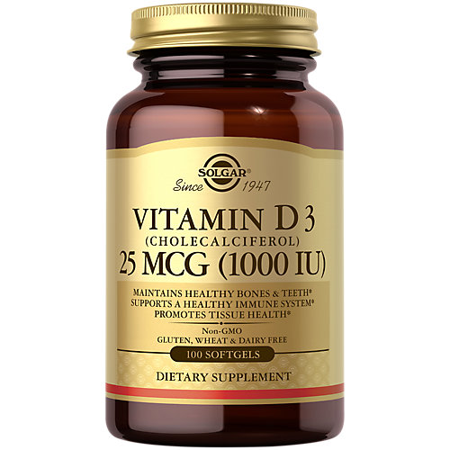 Natural Vitamin D3 1,000 IU (100 Softgels) 