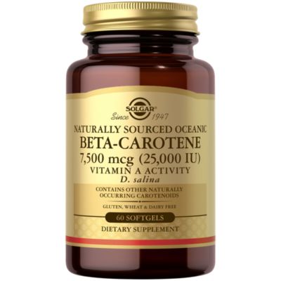 100 Natural Oceanic BetaCarotene Vitamin A Activity 25,000 IU (60 Softgels) 