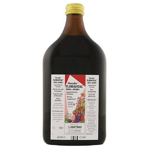 Floradix Floravital Iron and Herbs Liquid Extract Formula (17 Fluid Ounces) 