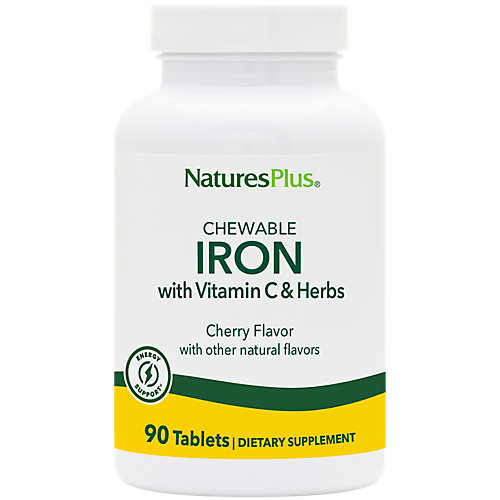 Iron with Vitamin C Herbs High Potency (90 Chewable Tablets) 