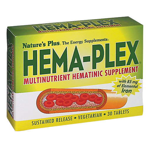 HemaPlex Hematinic with 85 MG of Elemental Iron Sustained Release (30 Tablets) 