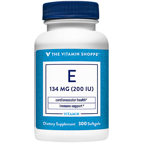 Vitamin E 200IU Natural Source, Supports Healthy Cardiovascular System, Immune Health Eye Health Once Daily (300 Softgels) by The Vitamin Shoppe 