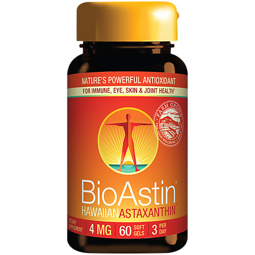 BioAstin Hawaiian Astaxanthin Antioxidant 4 MG (60 Gel Capsules) 