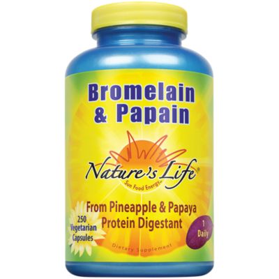 Bromelain Papain From Pineapples Papaya for Protein Digestion (250 Vegetarian Capsules) 