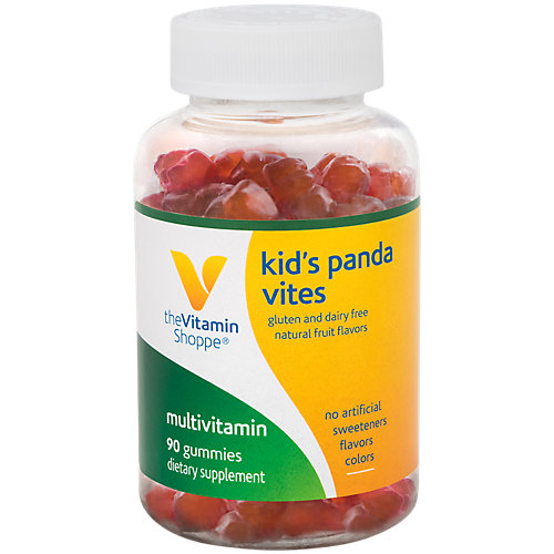 The Vitamin Shoppe Chewy Panda Vites, Chewable Multivitamin, Natural Fruit Flavors, Gluten and Dairy Free, Multivitamin for Kids, No Artificial Sweeteners, Flav 