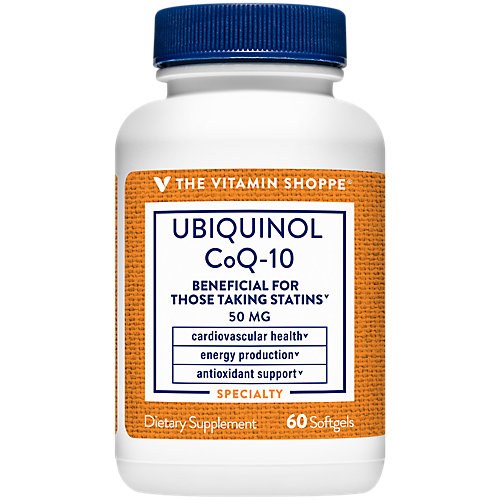The Vitamin Shoppe Ubiquinol CoQ10 50mg Beneficial for Those Taking Statins – Supports Heart Cellular Health and Healthy Energy Production, Essential Antioxidan 