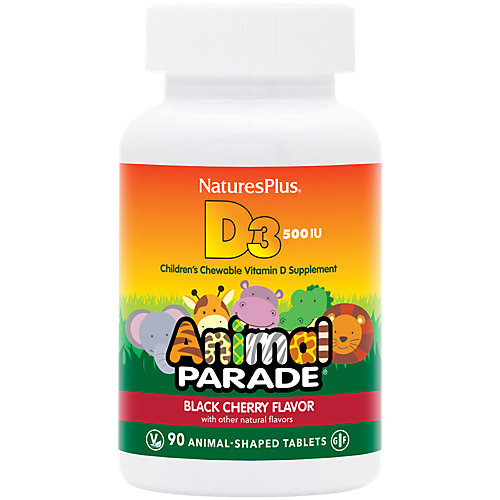 Animal Parade Vitamin D for Kid's 500 IU Black Cherry (90 Chewable Tablets) 