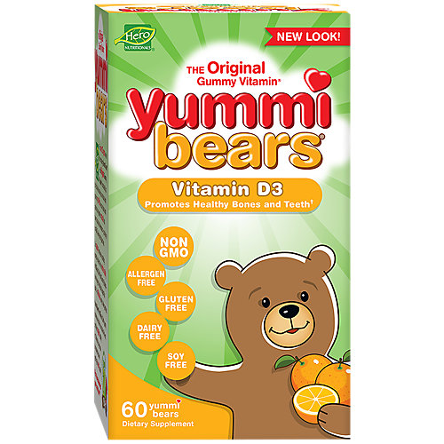 Vitamin D3 Yummi Bears for Kid's Orange (60 Gummies) 