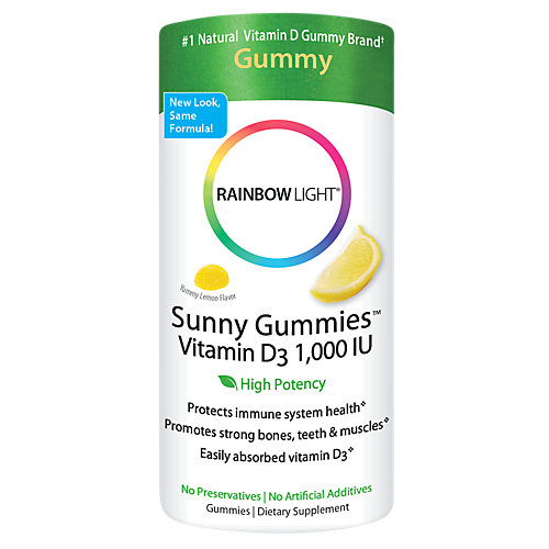 Sunny Vitamin D3 Gummies 1,000 IU Lemon (50 Gummies) 