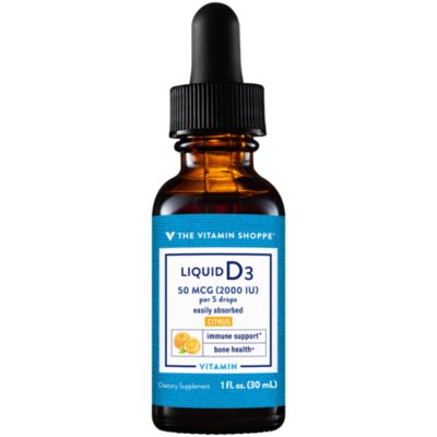 Vitamin Liquid D3 2000IU, Supports Bone Immune Health, Aids in Healthy Cell Growth Calcium Absorption, 1 Fluid Ounce by The Vitamin Shoppe 
