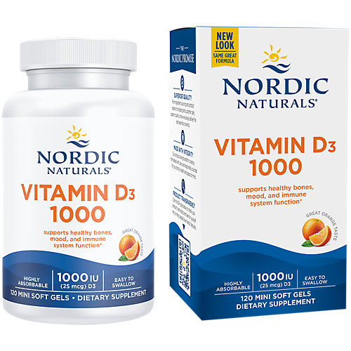Vitamin D3 Healthy Bones, Mood Immune System Function 1,000 IU Orange (120 Softgels) 