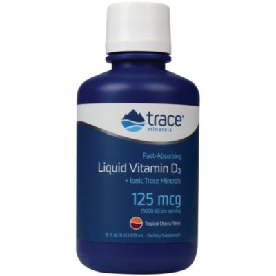 Liquid Vitamin D3 with ConcenTrace Minerals Tropical Cherry 5,000 IU (16 Fluid Ounces) 