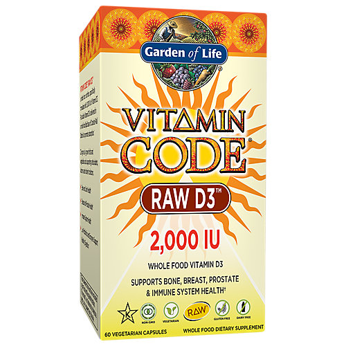 Vitamin Code Raw Whole Food Vitamin D3 2,000 IU (60 Vegetarian Capsules) 