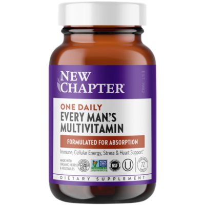 Organic Multivitamin for Every Man WholeFood Complex Once Daily (72 Tablets) 