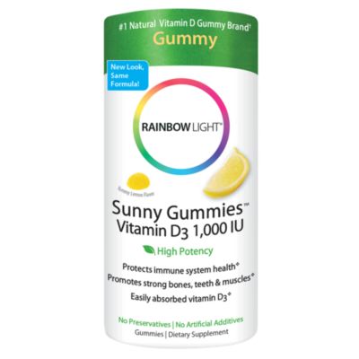 Sunny Vitamin D3 Gummies 1,000 IU Lemon (100 Gummies) 