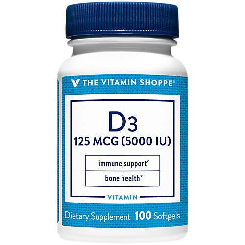 Vitamin D3 5000IU Softgel, Supports Bone Immune Health, Aids in Cellular Growth Calcium Absorption, Gluten Free Once Daily Formula (100 Softgels) by The Vitamin 