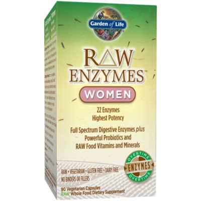 Raw Full Spectrum Digestive Enzymes for Women (90 Vegetarian Capsules) 