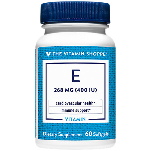 The Vitamin Shoppe Vitamin E 400IU Natural Source, Supports Healthy Cardiovascular System, Immune Health Eye Health Once Daily (60 Softgels) 
