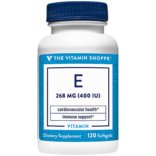 The Vitamin Shoppe Vitamin E 400IU Natural Source, Supports Healthy Cardiovascular System, Immune Health Eye Health Once Daily (120 Softgels) 