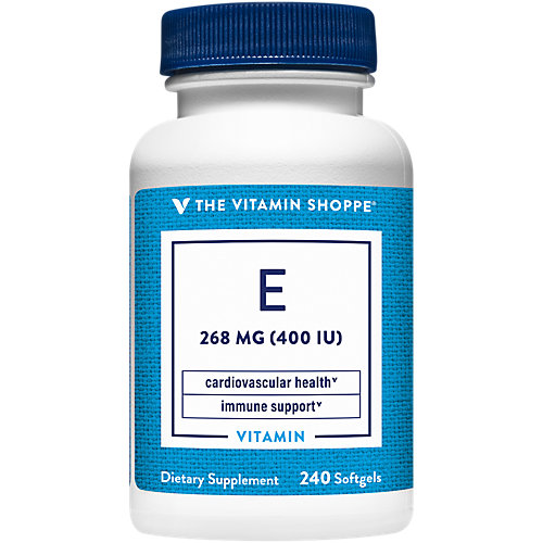 The Vitamin Shoppe Vitamin E 400IU Natural Source, Supports Healthy Cardiovascular System, Immune Health Eye Health Once Daily (240 Softgels) 