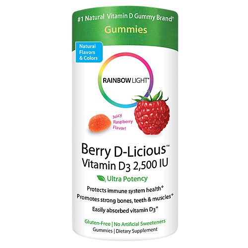 Berry DLicious Vitamin D3 Gummies 2,500 IU Raspberry (50 Gummies) 