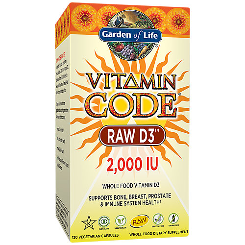 Vitamin Code Raw Whole Food Vitamin D3 2,000 IU (120 Vegetarian Capsules) 