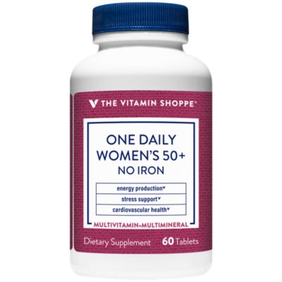 The Vitamin Shoppe One Daily Women's 50+ Multivitamin with No Iron, Multimineral Supplement, Supports Energy Production, Supports Cardiovascular, Vision and Imm 