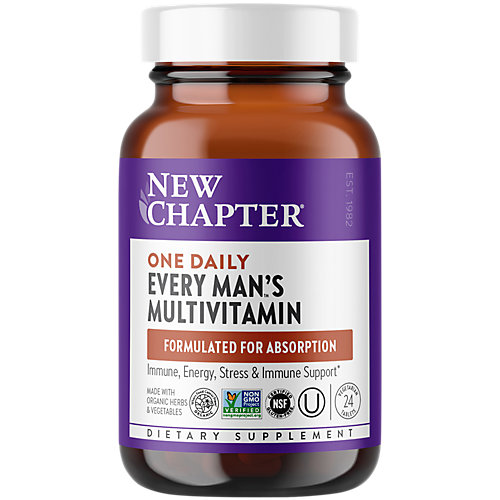 Organic Multivitamin for Every Man WholeFood Complex Once Daily (24 Tablets) 