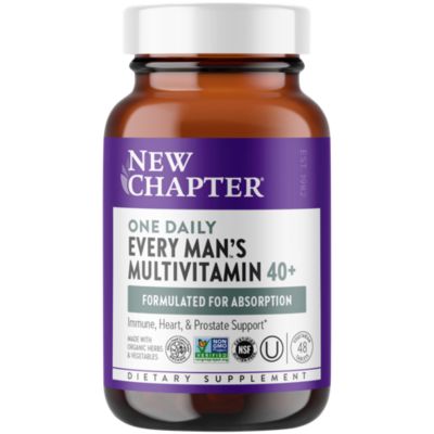 Organic Multivitamin for Every Man 40+ WholeFood Complex Once Daily (48 Tablets) 