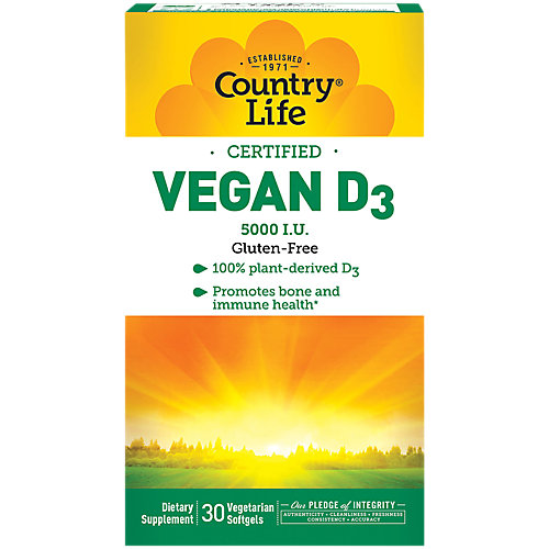 Vegan Vitamin D3 5,000 IU (30 Vegetarian Softgels) 