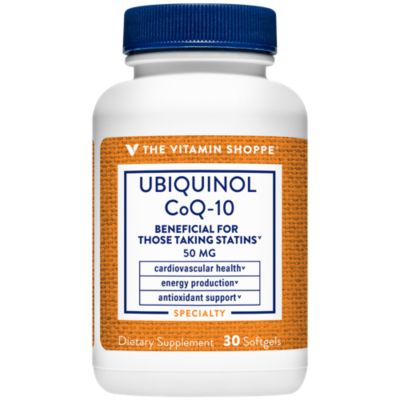 The Vitamin Shoppe Ubiquinol CoQ10 50mg Beneficial for Those Taking Statins – Supports Heart Cellular Health and Healthy Energy Production, Essential Antioxidan 