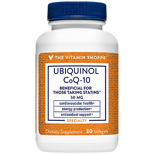 The Vitamin Shoppe Ubiquinol CoQ10 50mg Beneficial for Those Taking Statins – Supports Heart Cellular Health and Healthy Energy Production, Essential Antioxidan 