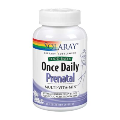 FoodBased Prenatal Multivitamin + Morning Ease Blend, Folic Acid, Iron DHA Once Daily (90 Vegetarian Capsules) 