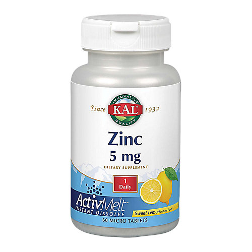 Zinc Instant Dissolve Natural Sweet Lemon Flavor 5 MG (60 Micro Tablets) 